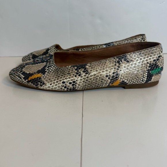 Madewell The Cory Flat in Snake Embossed Leather Light Umber Slip On Style AE220 - Picture 5 of 9